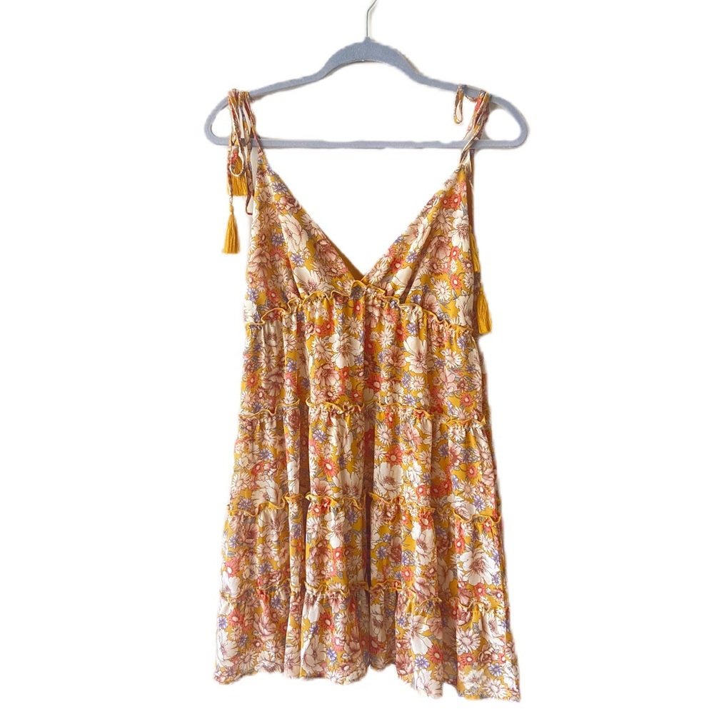 Forever 21 Floral Print Tassel Mini Dress